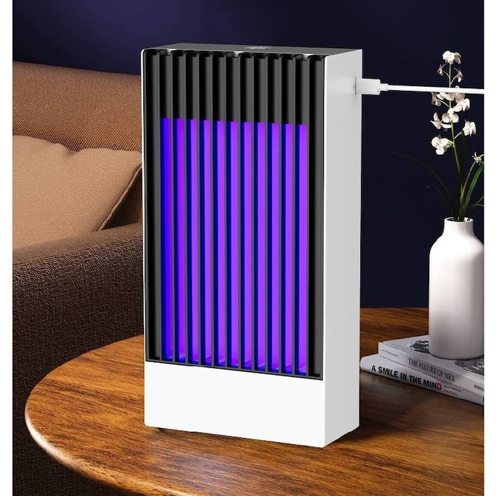 Dispozitiv antitantari electric, montat pe perete, incarcare USB, cu lumina UV, alb