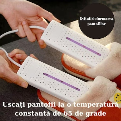Dispozitiv electric de uscare rapida, pentru pantofi, pentru neutralizarea mirosurilor, din ABS, alb