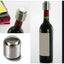 Dop pentru inchiderea etansa a sticlelor de vin, cu pompa de vacuum, din metal si plastic, gri