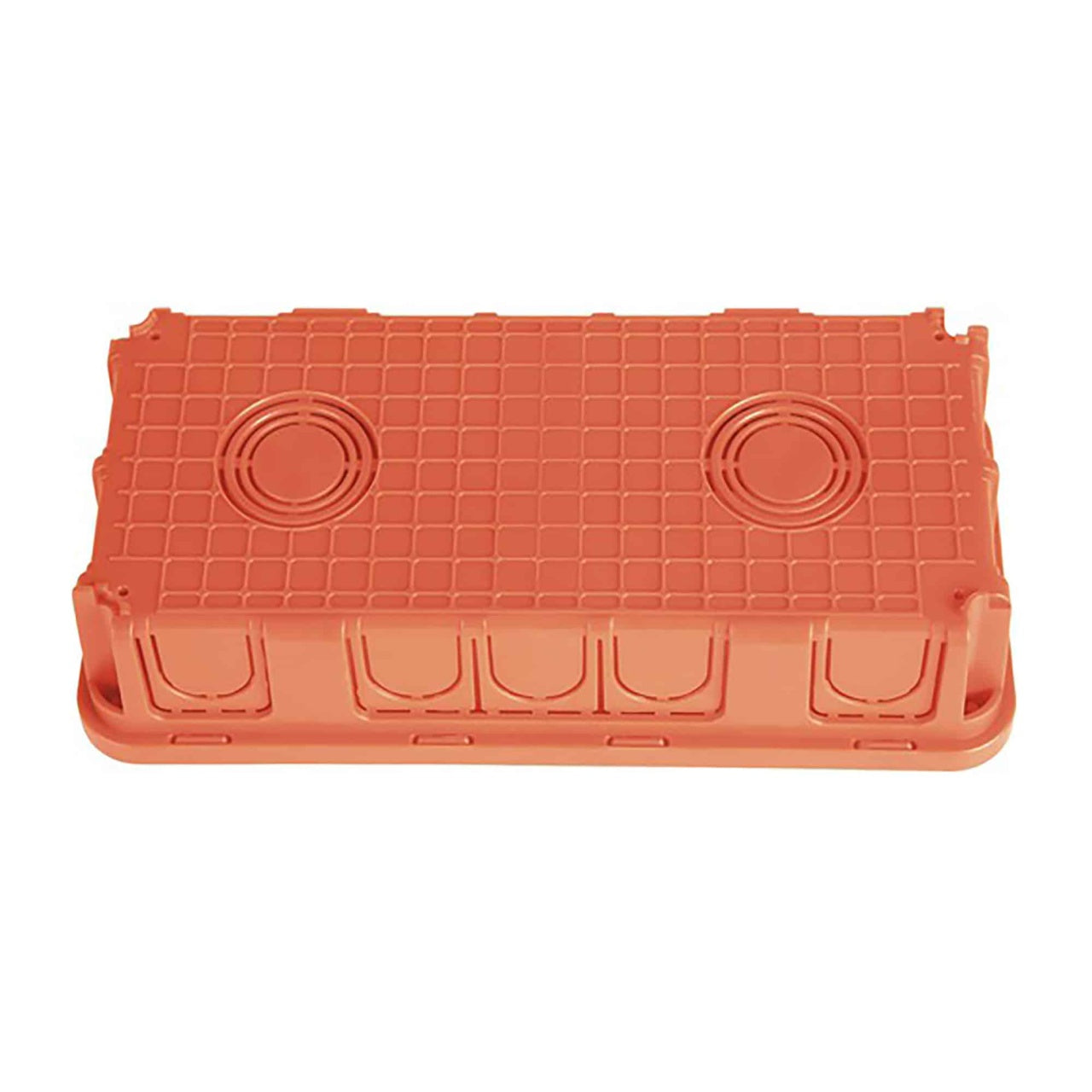 Doza aparat ingropata 6 posturi, modular, ABS, rosie, pentru zidarie