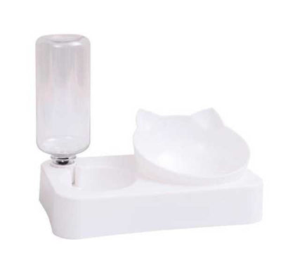 Dozator de apa cu bol de mancare pentru animale, 24 cm