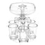 Dozator de sticla, cu 6 pahare de shot, pentru bar, din plastic, dimensiuni 12 * 13, 9 * 16, 1 cm, transparent