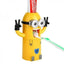 Dozator pasta de dinti, Minion, 2 suporturi pentru periuta de dinti, din plastic, galben