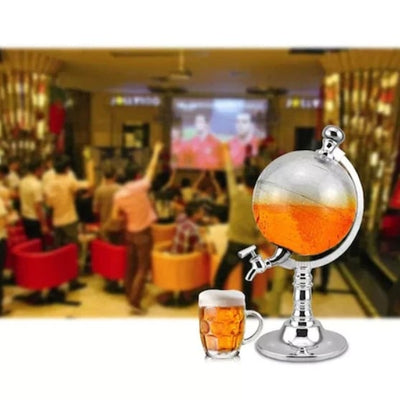 Dozator pentru bauturi FOXMAG24, in forma de Glob Pamantesc, plastic, transparent, 3.5 l