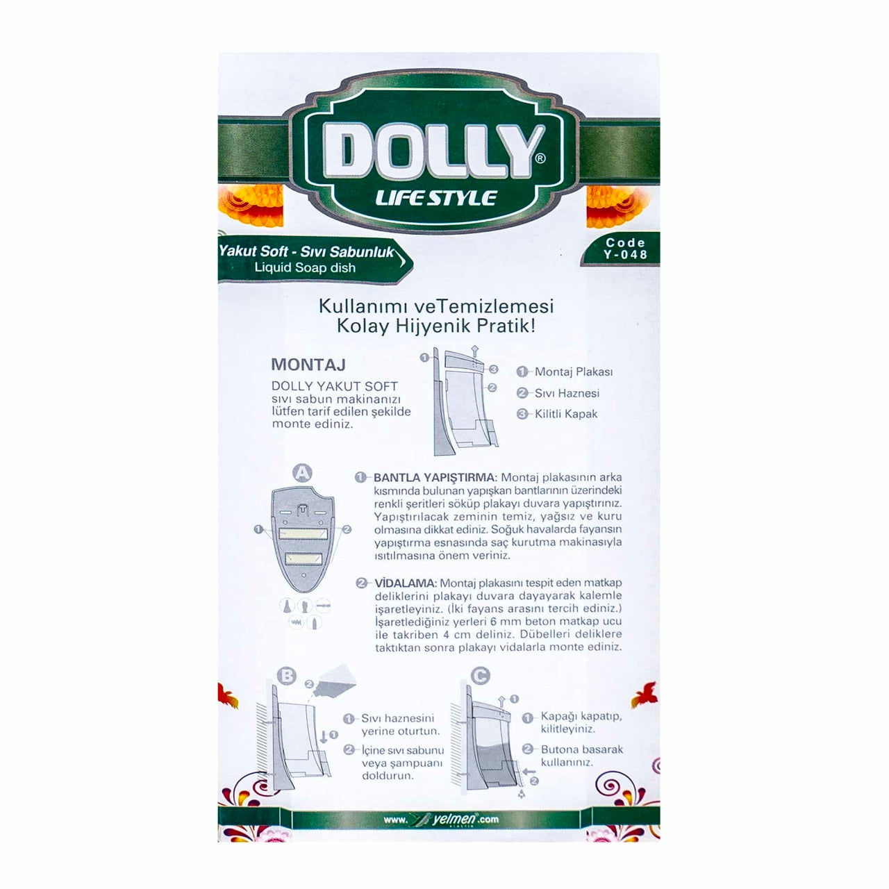 Dozator sapun lichid manual, capacitate 400ml, alb, plastic