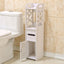 Dulap de baie, cu suport pentru hartie, dimensiuni 80x20x18cm, usor de instalat si demontat, din MDF, alb