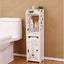 Dulap organizator pentru baie, cu 4 compartimente, din lemn si plastic, dimensiuni 80 x 20 x 20 cm, alb
