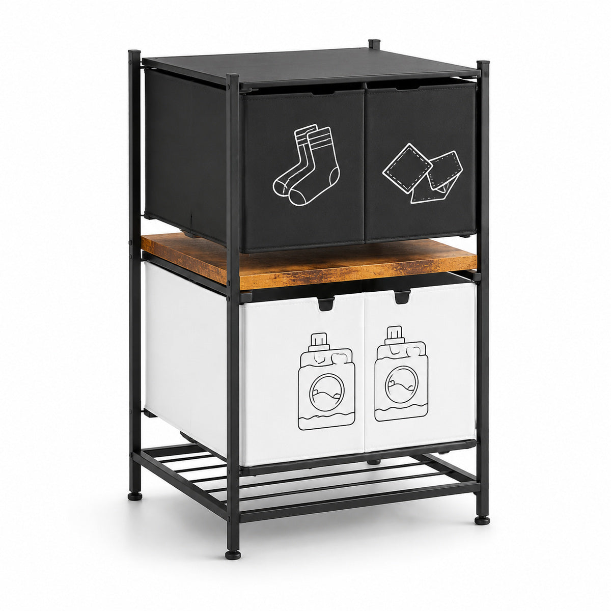 Dulap Organizator pentru Mașina de Spălat, Lățime 57 cm, Negru – imagine principală