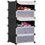 Dulap pentru depozitare incaltaminte, modular, cu 5 compartimente, dimensiuni 37x49x93 cm, maro