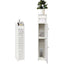 Dulap vertical ingust pentru baie cu 4 niveluri, structura PVC, design compact si modern, alb, 80 x 17 x 15 cm