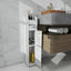 Dulap vertical ingust pentru baie cu 4 niveluri, structura PVC, design compact si modern, alb, 80 x 17 x 15 cm