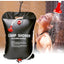 Dus camping, capacitate 20L, din PVC ecologic, cu furtun, robinet, pliabil, usor de depozitat, cu agatatoare, negru