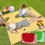 Patura de picnic, tip gentuta, pliabila, impermeabila, pentru plaja si camping, 100x150cm, galben-alb