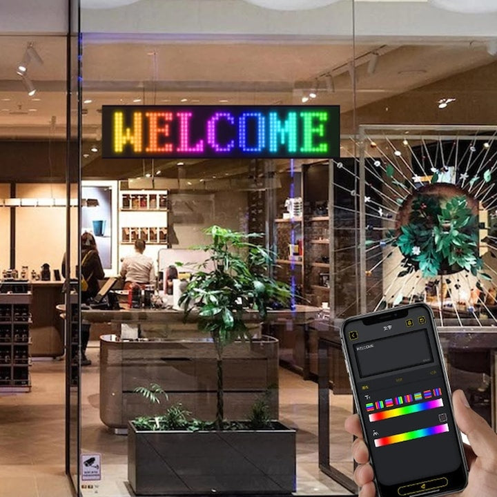 Ecran LED flexibil pentru masina , control wireless prin aplicatie mobila, proiectie multicolora, alimentat prin USB, negru