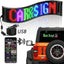 Ecran LED flexibil pentru masina , control wireless prin aplicatie mobila, proiectie multicolora, alimentat prin USB, negru
