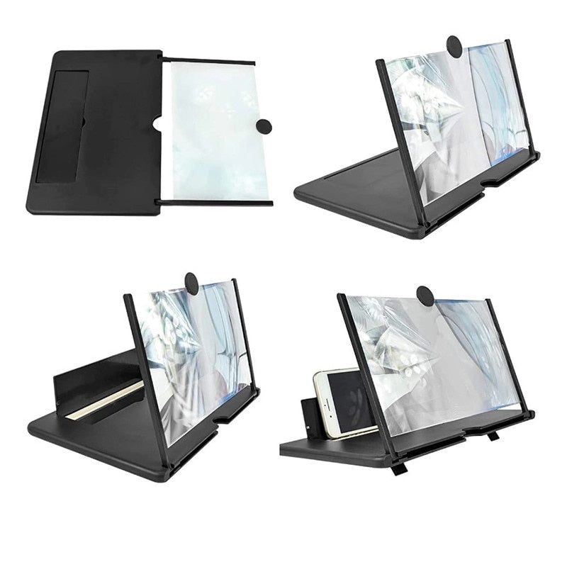 Ecran marire Imagine 3D, universal, 12 Inch, cu suport de telefon, negru