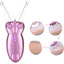 Epilator electric cu ata, pentru epilare faciala si corporala, rapid si fara durere, cu baterii, roz