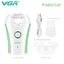 Epilator electric, pentru femei, epilare fata, corp, picioare, subrat, bikini, lavabil, reincarcabil, autonomie 90 min, alb