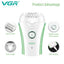 Epilator electric, pentru femei, epilare fata, corp, picioare, subrat, bikini, lavabil, reincarcabil, autonomie 90 min, alb