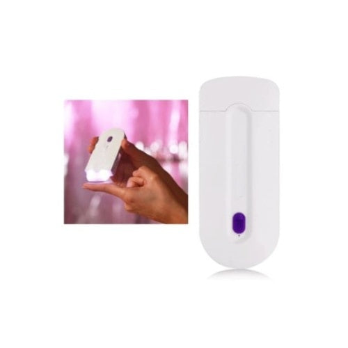 Epilator portabil, pentru fata si corp, incarcare USB, cu acumulator, alb/mov