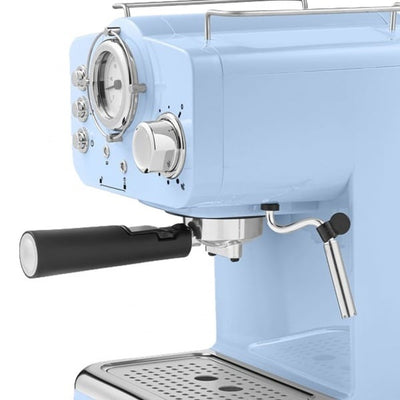 Espressor manual 1100W, capacitate 1.25L, presiune 15 Bar, albastru