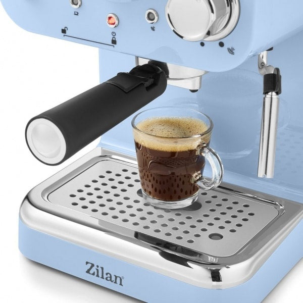 Espressor manual 1100W, capacitate 1.25L, presiune 15 Bar, albastru