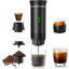 Espressor portabil, compatibil cu Nespresso, Dolce Gusto sau cafea macinata, putere 72W, baterie 2500mAh, incarcare USB, dimensiuni 83X83X245mm, negru