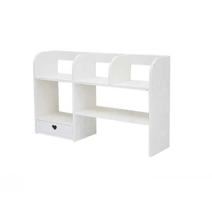 Etajera de birou, dimensiuni 55x14x34cm, cu 6 compartimente si 1 sertar, din MDF, usor de asamblat, alb