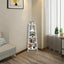 Etajera de colt, din PVC, cu 5 rafturi, dimensiuni 106x30x30cm, usor de asamblat, finisaj mat, alb