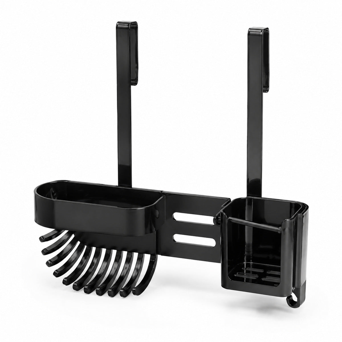 Etajeră de Duș cu Suport pentru Săpun și Accesorii, Negru – imagine principală