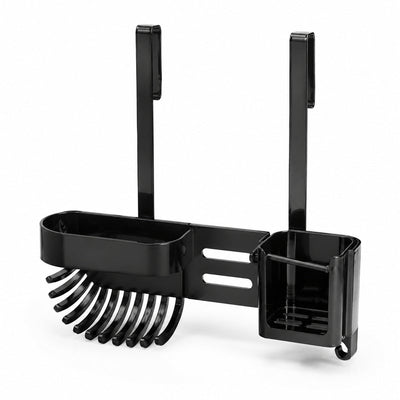 Etajeră de Duș cu Suport pentru Săpun și Accesorii, Negru – imagine principală