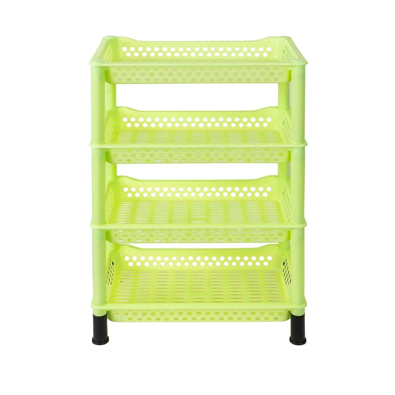 Etajera dreptunghiulara cu 4 polite, 42x26 cm, din plastic pentru depozitare