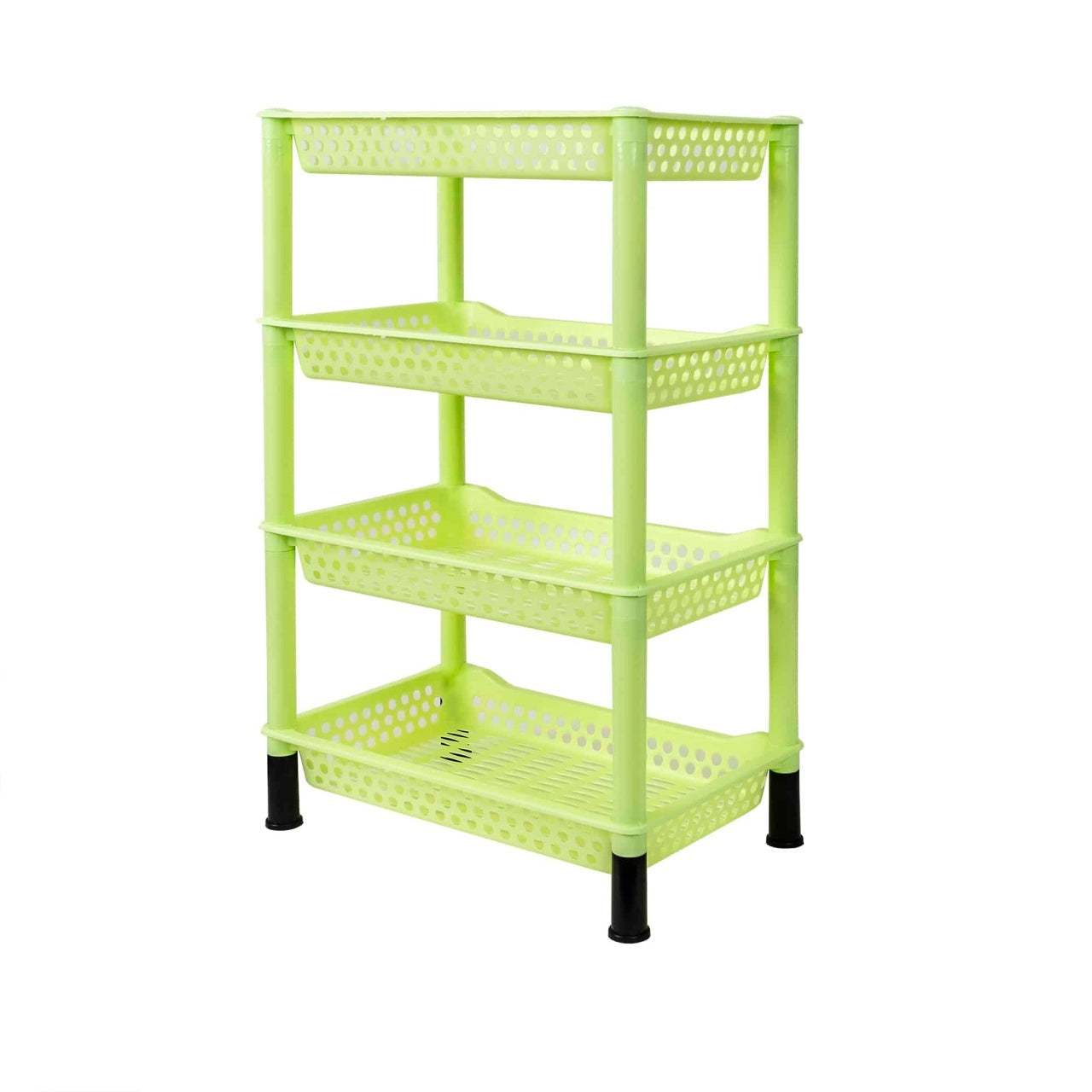 Etajera dreptunghiulara cu 4 polite, 42x26 cm, din plastic pentru depozitare