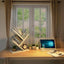 Etajera pentru carti, dimensiuni 40x16x30cm, cu 4 compartimente, din MDF, usor de asamblat, alb