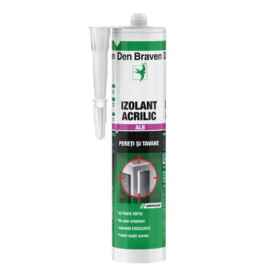 Etansant acrilic alb 280ml pentru etansare in constructii Acryl-W Den Braven