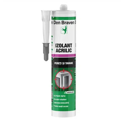 Etansant acrilic gri 280ml pentru constructii, vopsibil, fara miros puternic