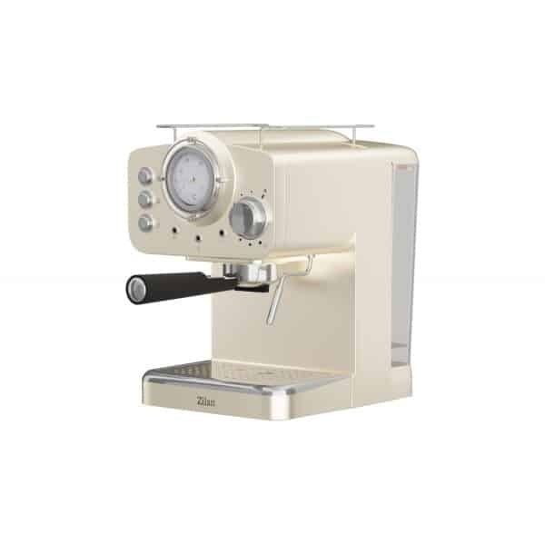 Expressor manual 15Bar, 1100W, capacitate 1.25L, crem, design retro