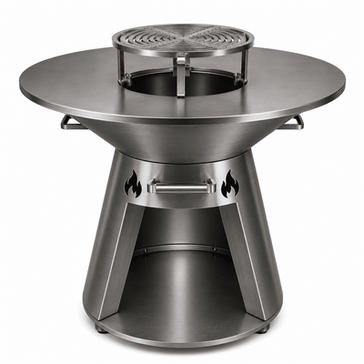 Grătar con cu plită rotundă din inox, 750 mm, înălțime 900 mm / EXT9064
