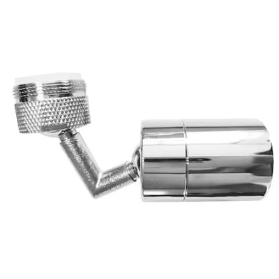 Extensie robinet cu filtrare, pivotant cu cot, cu doua moduri de stropire, rotire 720 de grade, argintiu