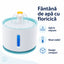 Fântână de Apă pentru Pisici și Câini, Jet Tip Floricică, Alb/Turcoaz – imagine 3