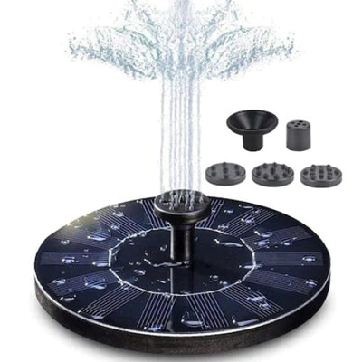 Fantana arteziana pentru gradina, cu incarare solara, decoratiune plutitoare, cu panou solar integrat, automata, negru