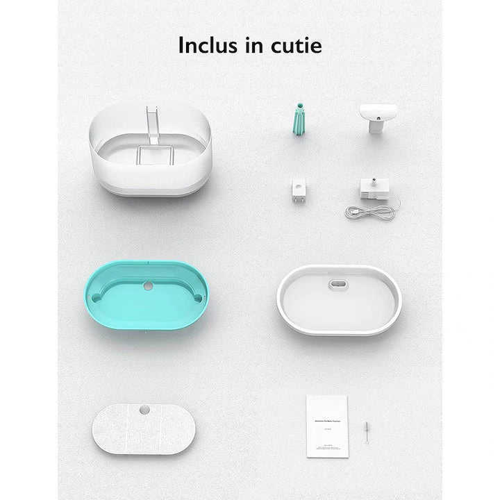 Fantana automata de apa pentru pisici si caini, dispenser de apa, include 1 filtru, capacitate 2.2 L