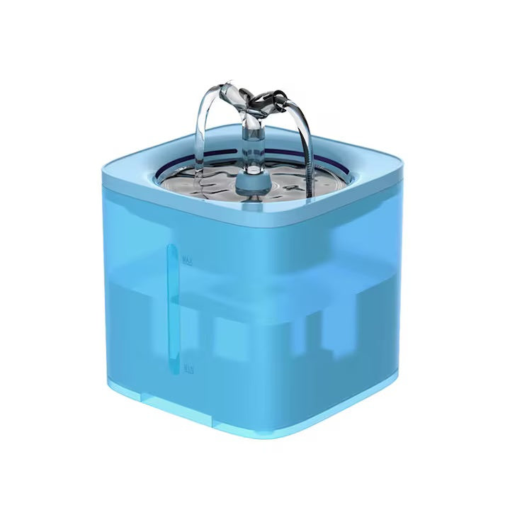 Fantana de apa pentru pisici si caini, dozator automat de apa, 2L, ultra-silentios 10 dB, Albastru