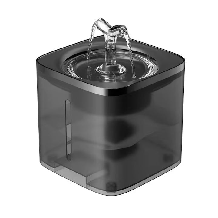 Fantana de apa pentru pisici si caini, dozator automat de apa, 2L, ultra-silentios 10 dB, Negru