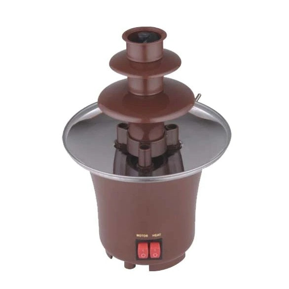 Fantana de Ciocolata FOXMAG24, Mentinere la Cald a Ciocolatei, Usor de folosit, Metal Durabil, Plastic Rezistent, Buton ON/OFF, Maro
