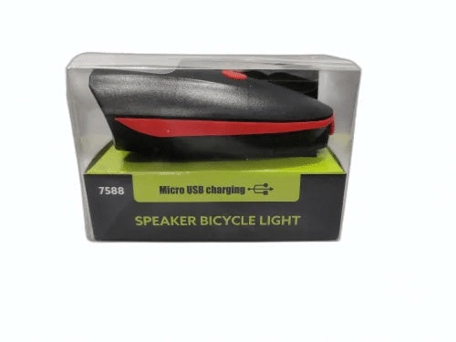 Far cu claxon pentru bicicleta, LED puternic, incarcare USB, montare ghidon