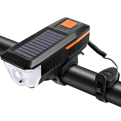 Far lampa cu panou solar pentru bicicleta / trotineta FOXMAG24®, claxon, usb, functie incarcare telefon