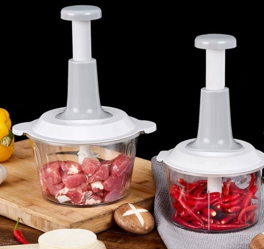 Feliator manual pentru legume, Alb, cu bol transparent