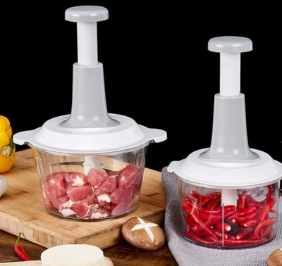 Feliator manual pentru legume, Alb, cu bol transparent