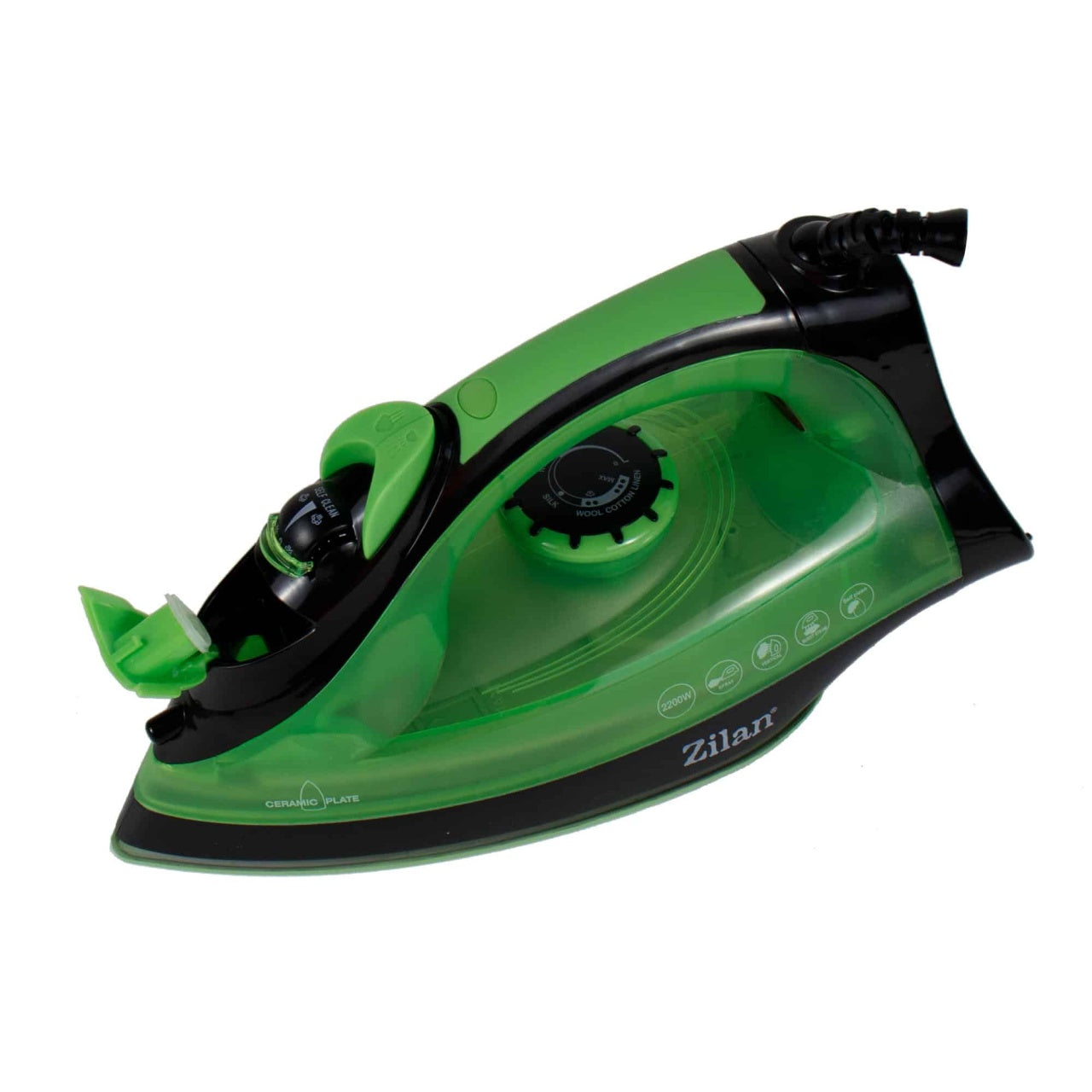Fier de calcat cu talpa ceramica, 2200W, calcare cu aburi si autocuratare
